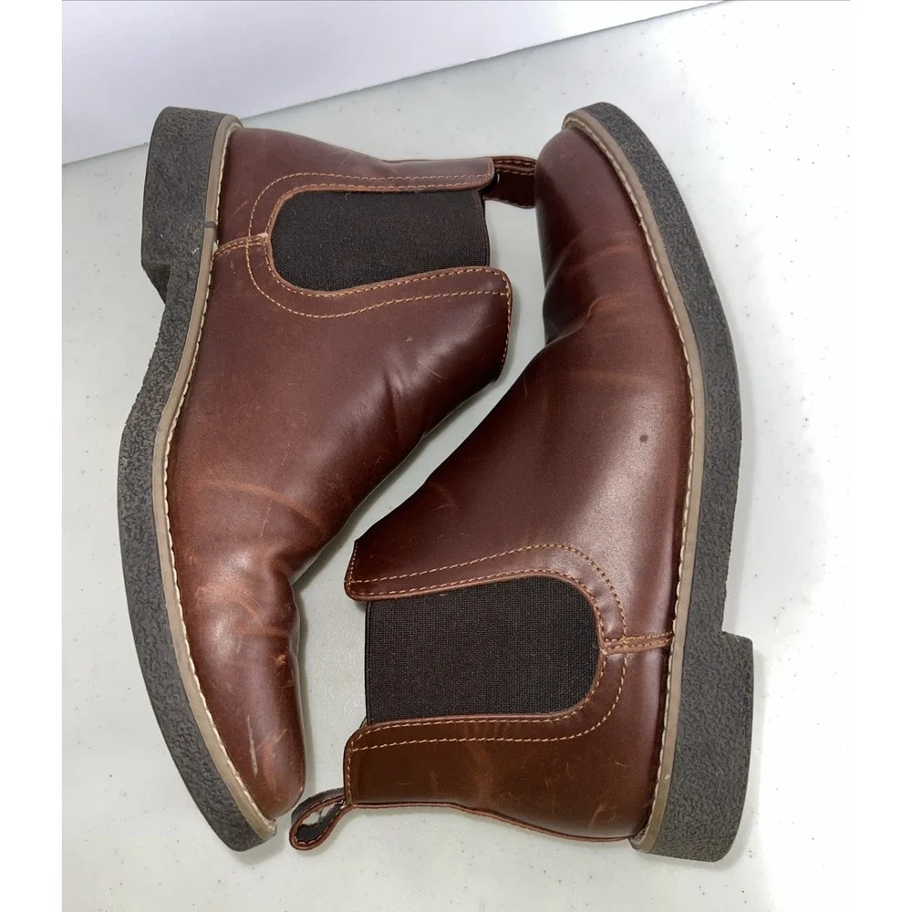 DEER STAGS Chelsea Boots Mens 8.5 M Rockland Brown Memory Foam Shoes